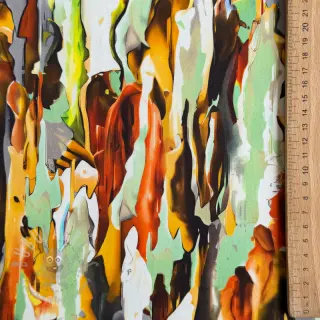 Katoenen stof SATIN STRETCH Abstract paint