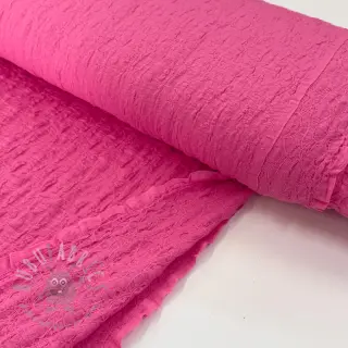 Katoenen stof SMOGGED EMBROIDERY fuchsia