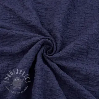 Katoenen stof SMOGGED EMBROIDERY navy