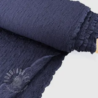 Katoenen stof SMOGGED EMBROIDERY navy