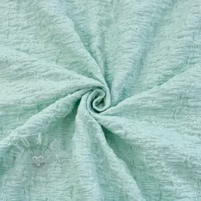 Katoenen stof SMOGGED EMBROIDERY mint