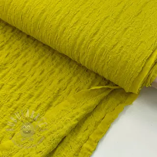 Katoenen stof SMOGGED EMBROIDERY lime