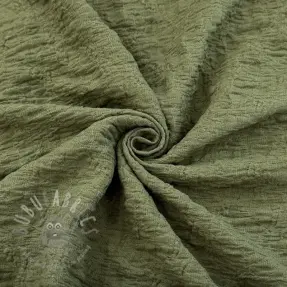 Katoenen stof SMOGGED EMBROIDERY army green