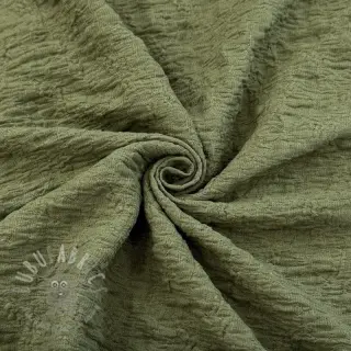 Katoenen stof SMOGGED EMBROIDERY army green