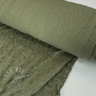 Katoenen stof SMOGGED EMBROIDERY army green