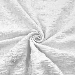 Katoenen stof SMOGGED EMBROIDERY white