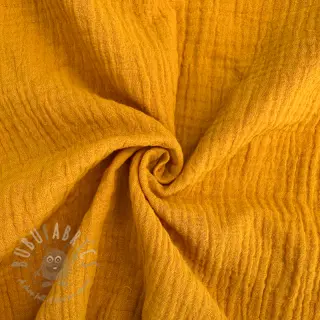 Dubbelgaas/mousseline ochre ORGANIC