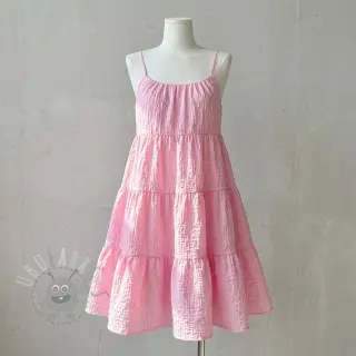 Katoenen stof SMOGGED EMBROIDERY light pink