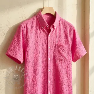 Katoenen stof SMOGGED EMBROIDERY fuchsia