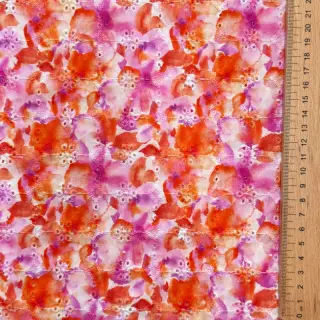 Bavlnená látka EMBROIDERY Viola peach digital print