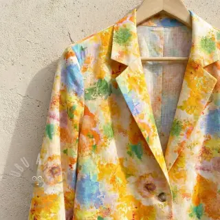 Viscose met linnen Impressionist