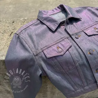 JEANS DENIM 8,5 OZ STRETCH WASHED metallic purple