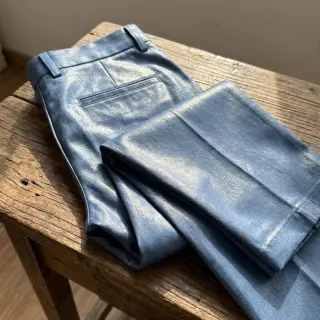JEANS DENIM 6 OZ STRETCH WASHED metallic blue gold