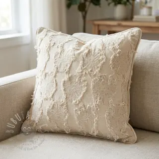 Katoenen stof met linnen JACQUARD RUFFLE