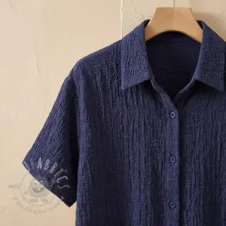 Katoenen stof SMOGGED EMBROIDERY navy