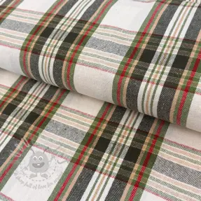 Decoratiestof Ecossais ecru vert