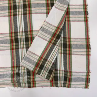 Decoratiestof Ecossais ecru vert