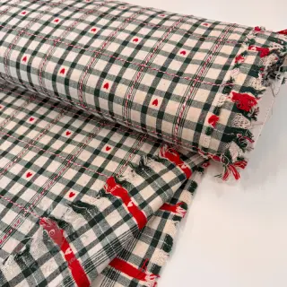 Decoratiestof jacquard Villars ecru vert