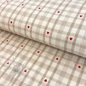 Decoratiestof jacquard Ollon ficelle rouge