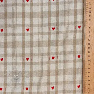 Decoratiestof jacquard Ollon ficelle rouge