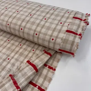 Decoratiestof jacquard Ollon ficelle rouge