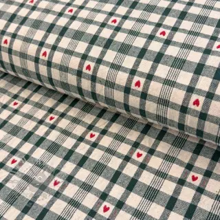 Decoratiestof jacquard Ollon vert rouge