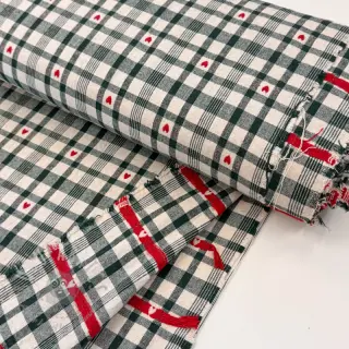 Decoratiestof jacquard Ollon vert rouge