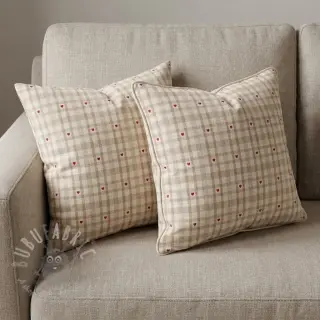 Decoratiestof jacquard Ollon ficelle rouge