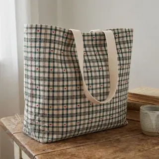Decoratiestof jacquard Villars ecru vert