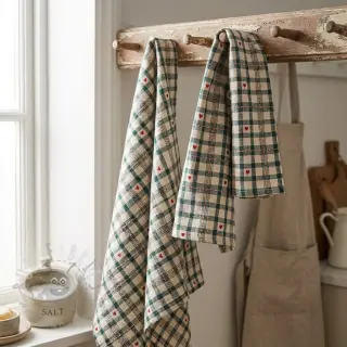 Decoratiestof jacquard Villars ecru vert