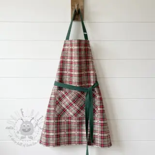Decoratiestof jacquard Villars ecru rouge