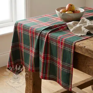 Decoratiestof Ecossais vert rouge