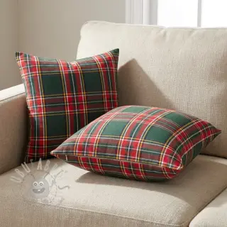 Decoratiestof Ecossais vert rouge