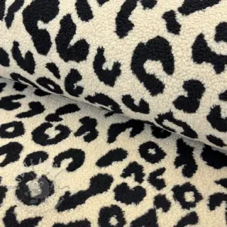 Mantelstof TEDDY JACQUARD Animal skin black