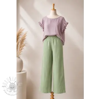 Viscose met linnen BUBBLY lime cream