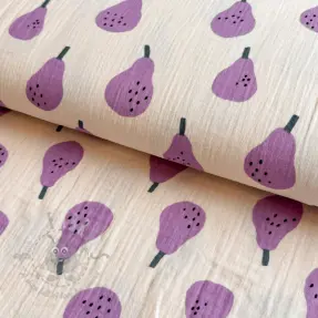 Dubbelgaas/mousseline Pears lavender by JENNIFER BOURON ORGANIC