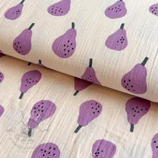 Dubbelgaas/mousseline Pears lavender by JENNIFER BOURON ORGANIC