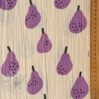 Dubbelgaas/mousseline Pears lavender by JENNIFER BOURON ORGANIC