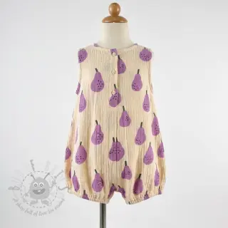 Dvojitá gázovina/mušelín Pears lavender by JENNIFER BOURON ORGANIC