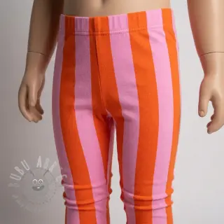 Geruwde sweaterstof SOFT Stripes orange