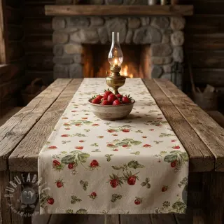 Decoratiestof Linenlook Wild strawberries