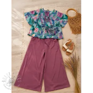 Katoenen stof met viscose grape