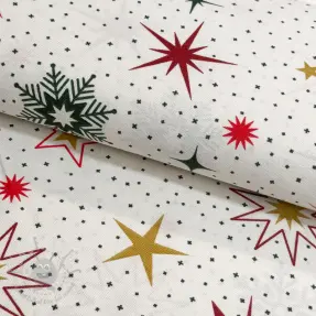 Decoratiestof premium Magic star red gold