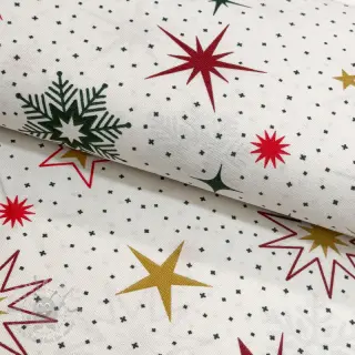Decoratiestof premium Magic star red gold