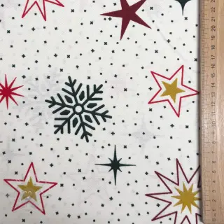 Decoratiestof premium Magic star red gold