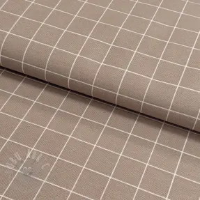 Decoratiestof premium Perfect grid lines taupe
