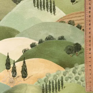 Decoratiestof premium Tree hill scene digital print