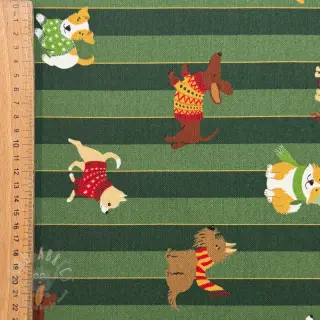 Decoratiestof premium Dog frost friends army digital print