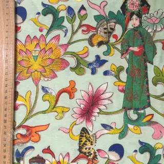Decoratiestof premium Lotus bloom lady digital print