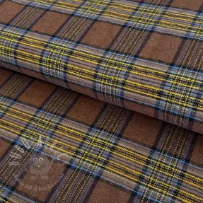 Katoenen stof FLANEL YARN DYED BRUSHED CHECK design A